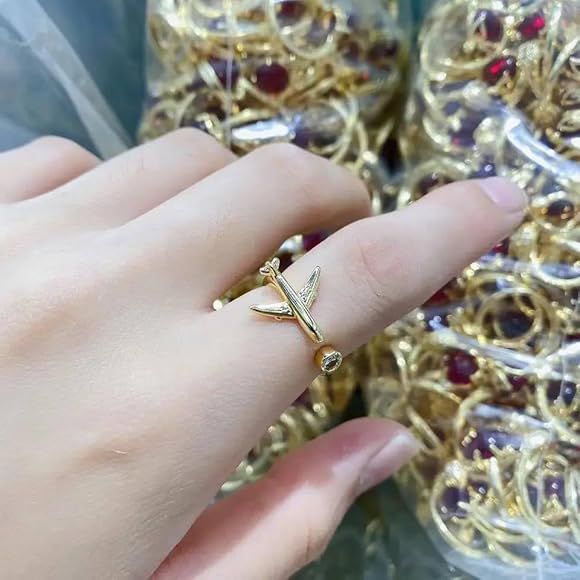 Gold Airplane Ring