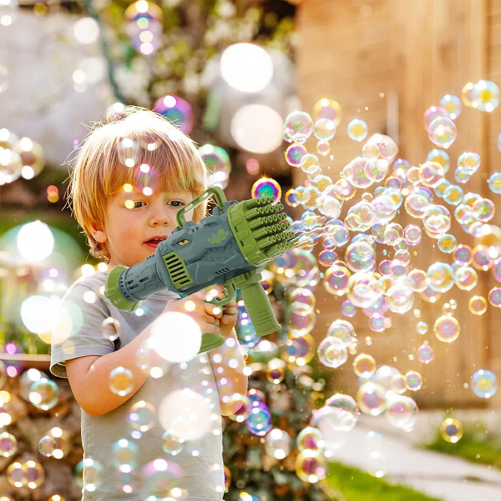25 Hole Dinosaur Bubble Machine