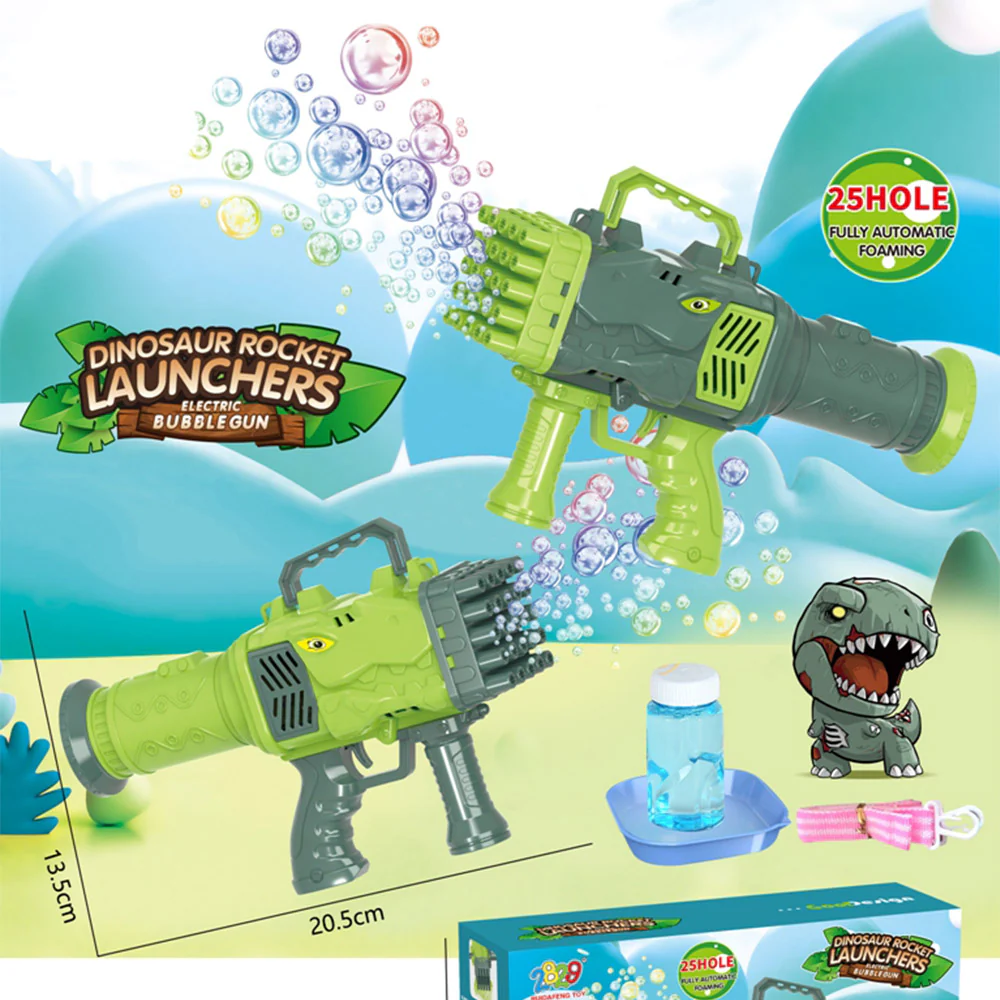 25 Hole Dinosaur Bubble Machine