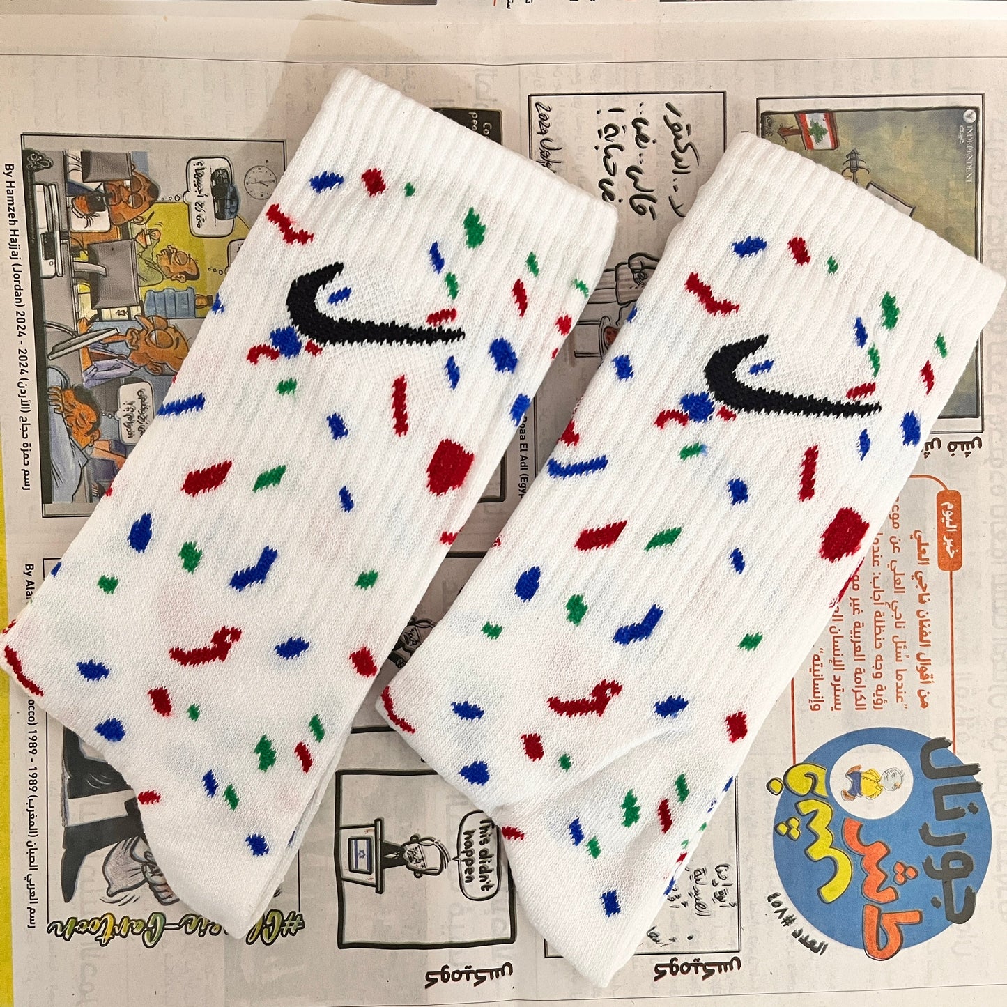 Blue & Red - Spotted Socks