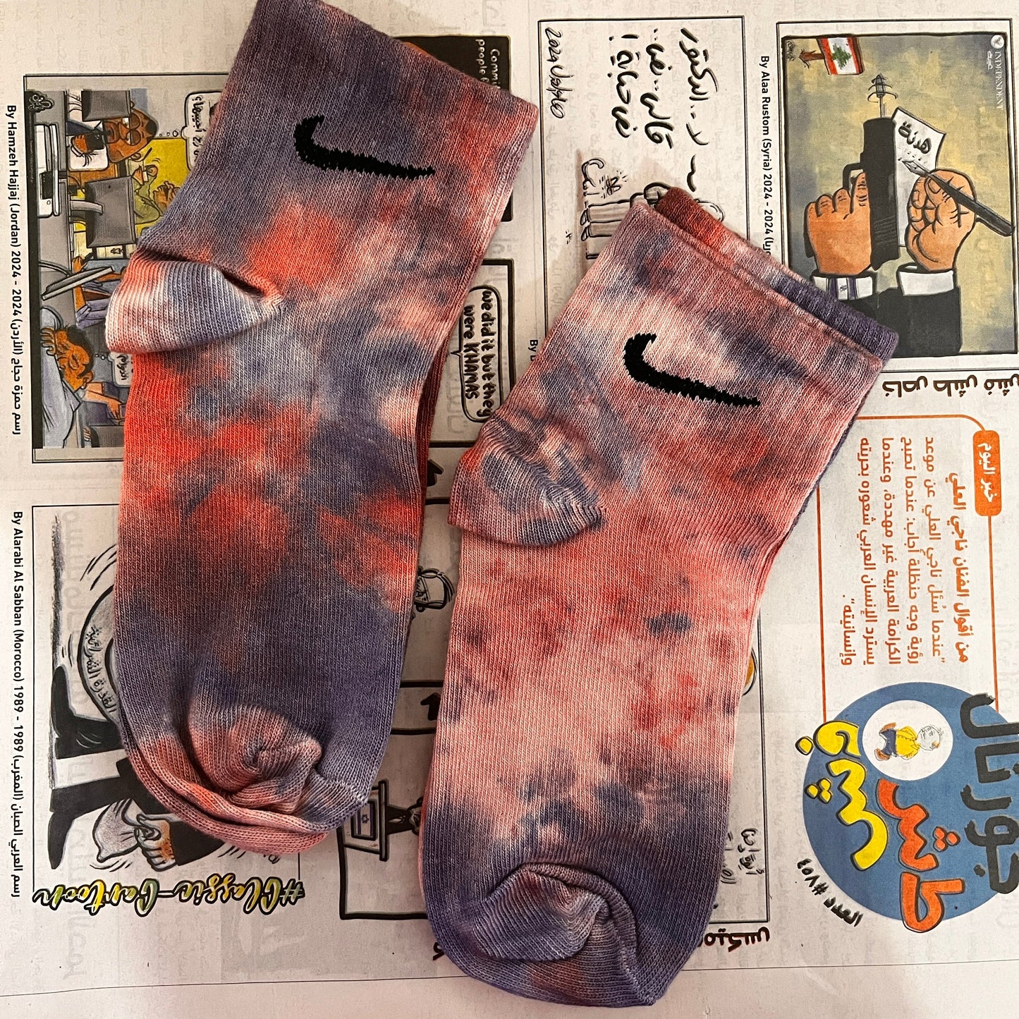 Blue & Red - Tie Dye Socks